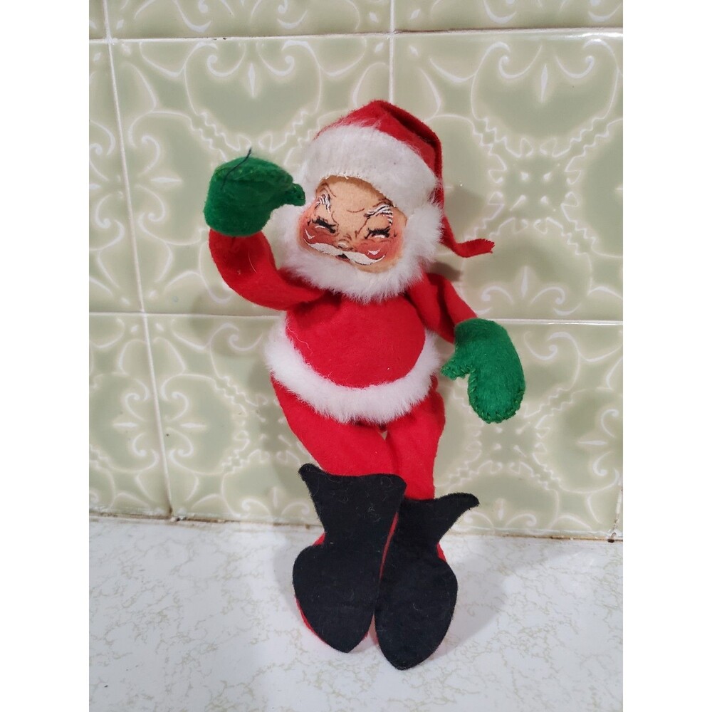 Vintage Annalee Christmas Santa Claus Mobilitee 8" Doll Poseable 1971